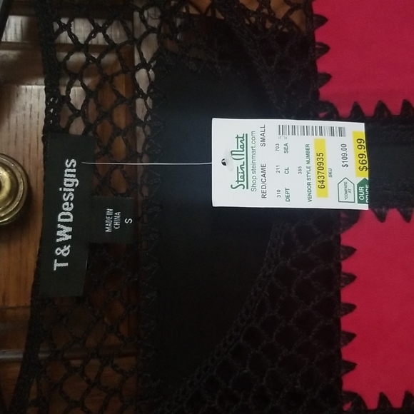 T& W Designs jacket, multicolored, patch pattern with  crochet details, size s - Picture 2 of 5